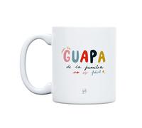 UO Taza de Regalo con Mensaje Ser la Guapa de la Familia no es fácil, Regalo para Amigas, 350 ml, cerámica