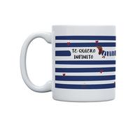 UO Taza Te quiero infinito Teckel. Taza para Desayuno. Regalo Lleno de Amor y cariño para Tu Pareja. Taza Original para Regalar en San Valentín Capacidad 350 ml, Cerámica