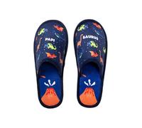 UO Zapatillas de Estar por Casa, Papisaurus. Zapatillas de Terciopelo. Comodidad y Estilo para el Rey del Hogar. Azul con Estampado Animal, Talla 39-42 Visita la tienda