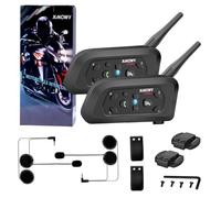 uo3eu V6 Casco con intercomunicador Bluetooth 1200 m, conecta hasta 6 conductores. Ideal para motociclismo y montañismo. Paquete de 2, inalámbrico