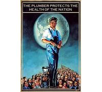 UOAIUDT Pinturas retro de fontanero lienzo arte de pared El fontanero protege la salud de la nación, póster de arte moderno, pósteres de lona, decoración de pared, club, bar, gente, cueva, gimnasio,