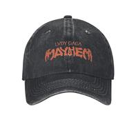 UOARQAUJ Gorras de béisbol con Logo de álbum Mayhem de Lady Gaga Vintage para Hombres y Mujeres de algodón Desgastado Gorra Ajustable para Viajes al Aire Libre