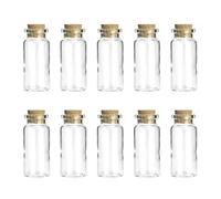 UOCAI 10PCS Botellas de Cristal con Corcho 10 ml Frascos Pequeños para Rellenar 5,5 x 2,2 cm, para Manualidades, Boda, Especias, Mensajes, Recuerdos, Regalos de Invitados, Decoración, Semillas