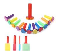 UOCAI 16 Piezas Pinceles Niños Esponjas de Pintura Pinceles de Espuma Pinceles de Pintura de Espuma para Aprendizaje Temprano Pinceles para Arte Y Manualidades de Niños, Kits de Bricolaje