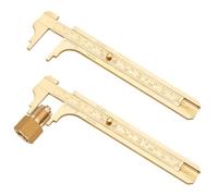 UOCAI 2 unidades de calibrador pequeño, analógico, práctico, mini latón, doble escala, regla de bolsillo, para joyas y carpintería, regla de medición en pulgadas