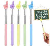 UOCAI 5 unidades de puntero extensible, puntero de dedo de acero inoxidable, puntero retráctil para aula, mini lápiz educativo de mano, puntero extensible para aula, interacción personal