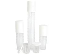 UOCAI 50 Vasos Dosificadores 30 ml con Tapa Hermética, Vasito Graduado Plástico Resistente, Taza Medidora Graduada Precisión, Unidades Anti Fuga Adecuado para uso doméstico laboratorio, Vaso Mezclador