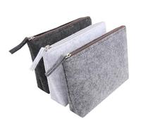 UOCAI Estuche Fieltro 3 Piezas con Cremallera - Neceser Multiusos de Gran Capacidad para Maquillaje, Bolígrafo, Accesorios Electrónicos - Organizador de Viaje para Mujer y Hombre