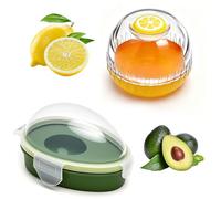 UOCAI Juego de 2 cajas de almacenamiento de aguacate y limón, recipientes para alimentos con tapa, para frutas y verduras, sin BPA, reutilizables, para almacenamiento fresco
