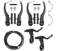 UOCAI Juego de frenos para bicicleta, juego de frenos de aluminio en V, frenos delanteros y traseros para Shimano, bicicleta de montaña, freno en V, juego de repuesto para la mayoría de las bicicletas