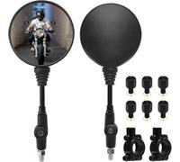UOCAI Juego universal de espejos retrovisores para motocicleta, con rosca derecha M8 M10, rosca izquierda, abrazadera para manillar, espejo de moto, para ATV/scooter/scooter/quad scooter/quad scooter
