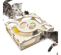 UOCAI Juguete interactivo para gatos autoempleo, caja inteligente de juguetes para gatos, se puede utilizar con aperitivos, juguetes de inteligencia, con pelota y ratón, color aleatorio
