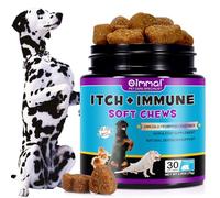 Uocasi Masticables para Perros con Picazón Y Sistema Inmunológico, Golosinas para El Sistema Inmunológico para Aliviar Las Alergias De Las Mascotas, Piel Y Pelaje Más Saludables, 30 Unidades