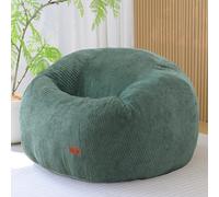 UODERS Puf con acogedor diseño de fregadero, sofá de pana de felpa para adolescentes, niños y adultos, cómodo sofá con asa para sala de estar o dormitorio (M-verde)