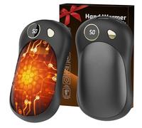 UODIR Calentadores de Manos, Pack de 2-10000mAh USB Recargable con Pantalla Digital y 3 Niveles de Calor, Viajes y Actividades Exteriores