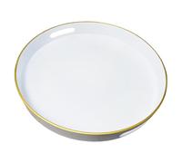 UOEKCS Bandeja decorativa blanca, bandeja de servir con asas, bandeja decorativa redonda para mesa auxiliar, bandeja de plástico de 13 pulgadas para otomana, sala de estar, baño, decoración del hogar.