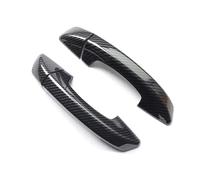 UOEMCRTB Embellecedor De Manija De Puerta Lateral De Coche Cromado De Fibra De Carbono Negra Para VW Para Scirocco 3 Para Mk3 2008-2015(Fibra de carbon)