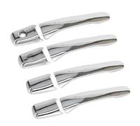 UOEMCRTB Manijas Puertas Exteriores Cubiertas De Manijas De Puerta De Fibra De Carbono Para Mitsubishi Outlander Para Lancer Mirage Evolution 2003 2004 2005 2006 (Silver 1 keyhole)