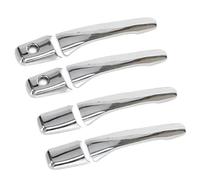 UOEMCRTB Manijas Puertas Exteriores Cubiertas De Manijas Puerta Fibra Carbono Para Mitsubishi Outlander Para Lancer Mirage Evolution 2003 2004 2005 2006 (Silver 2 keyholes)