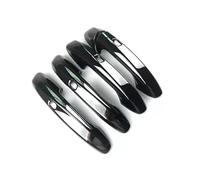 UOEMCRTB Manijas Puertas Exteriores Cubiertas Manijas Puerta Fibra Carbono Negra Para Vehículos Con Volante A La Izquierda Para Mercedes-Benz CLA Clase A Clase C Clase E GLC GLB (Black 4 sensor)