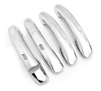 UOEMCRTB Manijas Puertas Exteriores Cubiertas Manijas Puerta Fibra Carbono Negra Para Vehículos Con Volante A La Izquierda Para Mercedes-Benz CLA Clase A Clase C Clase E GLC GLB (Silver 4 sensor)