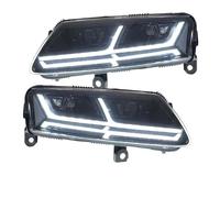 UOEMCRTB Para A6 A6L C6 S6 2004-2011 Faros Delanteros Luces Intermitentes Dinámicas LED Luces Cruce Carretera(Black,Xenon)