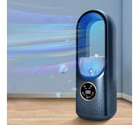 UOEONR Ventilador Torre Sin Palas, Ventilador Silencioso Sin Palas para Dormitorio, 35 dB,6 Velocidades de Ajuste, Humectación, Temporizador 6H,Ventilador Columna para Salón y Dormitorio (Azul)