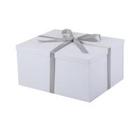 UoeRing Caja de regalo extragrande de 16.5 x 13 x 8 pulgadas, embalaje de regalo de boda, cumpleaños, aniversario con cinta y relleno (blanco brillante)