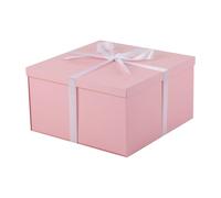 UoeRing Paquete de 2 cajas de regalo grandes de 13 x 13 x 7 pulgadas, regalos de boda a granel, juego de embalaje de regalo de Navidad con cintas y tarjetas (rosa)