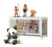 uofgcru 1 Capas Vitrina Expositora para Colecciones, vitrinas de Cristal, libreria con Puertas, vitrinas expositoras Marco Bambu, estanteria Figuras Coleccion(40x70x33cm White)