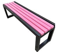 uofgcru Banco de jardim sem encosto, 3 Lugares Bancos de terraço Exterior 100/120/150 cm para terraços e jardins, Porche, balcón, Patios(Black+Pink 120×40×45cm)
