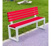 uofgcru Banco de Jardín for Exterior, Banco con Respaldo, Marco de Metal, Tratamiento Impermeable, for Porche, Parque, Patio, Sin Miedo al Viento ni al Sol(White+Red - 40×120×85cm)