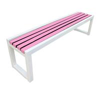 uofgcru Banco terraza,Banco Madera Resistente,Banco jardim Ferro sem encosto, 3 Lugares, estrutura móveis de Exterior, assento de pátio romântico(120×40×45cm)