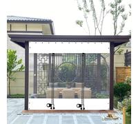 uofgcru Painéis laterais de Lona Transparente com portas de fecho, Cortinas de Lona Transparente impermeável Exterior, para Exteriores, pérgola, canteiro, alpendre