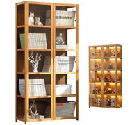 uofgcru Vitrina de acrílico, Vitrina de vidro, Vitrina expositora para coleções, Vitrina Transparente de três Lados, Design de Porta Lateral a Lado, Grande capacidade de carga-82×33×162cm