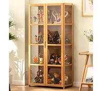 uofgcru Vitrina de acrílico, Vitrina de vidro, Vitrina expositora para coleções, Vitrina Transparente de três Lados, Design de Porta Lateral a Lado, Grande capacidade de carga-62×33×130cm