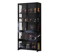 uofgcru Vitrina, Vitrina expositora Multifuncional de vidro à Prova de pó, Design de Porta de armário com lapela, Vitrina de vidro para escritórios, Quartos, Salas de Estar(80×32×170cm)