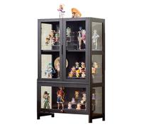 uofgcru Vitrina, Vitrina expositora Multifuncional de vidro à Prova de pó, Design de Porta de armário com lapela, Vitrina de vidro para escritórios, Quartos, Salas de Estar(65×32×106cm)