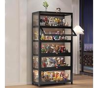 uofgcru Vitrinas de 5 camadas para coleções Expositor Lego a Vitrina de personagens TEM Grande capacidade Transparente em três Lados,Grande capacidade de Carga-Black(80×32×172cm)