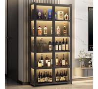 uofgcru Vitrine expositora para coleções,Vitrina de acrílico vitrinas de vidro, livraria com portas, vitrinas&expositores&moldura Bambu, Estante Figuras coleção-62×33×162cm