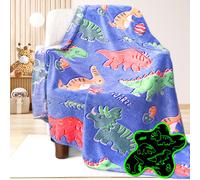 Uofon Dinosaur Blanket for Boys Glow in the Dark Dino Dino Throw Birthday Regals para nios nios pequeos suaves clidos acogedores lindos regalos d