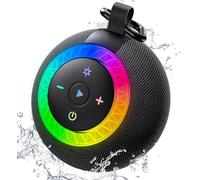 UOHHBOE Altavoz Bluetooth 5.4 Perfecto Regalo IPX7 Altavoz Ducha 20W con Ventosa Estable Impermeable Portátil Inalámbrico 24H Luces RGB Llamadas Mano Libre TWS TF Card para Baño Piscina