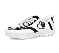 UOIMAG Animal Paw Heart Lines Zapatillas para Correr Air Mesh Lace Trainer Transpirable Soft Ocio Zapatos Planos para Mujeres Hombres Niños Niñas 45EU