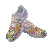 UOIMAG Artful Floral Shoes for Women Art Teacher Lace Up Lightweight Casual Walking Sneakers EU35