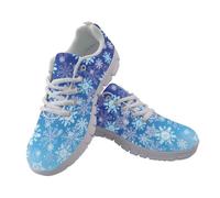 UOIMAG Blue Snowflake Shoes for Women Men Christmas Casual Walking Sneakers for Party Holiday New Years Eve EU42