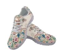 UOIMAG Boho Cat Shoes for Women Lace Up Art Mandala Floral Casual Sneakers EU40