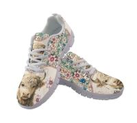 UOIMAG Boho Highland Cow Shoes for Women Lace Up Art Mandala Floral Sneakers EU39
