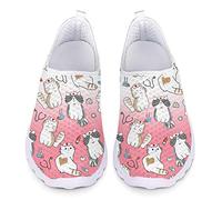 UOIMAG Bonitos Zapatos de Enfermera con Estampado de Gato para Mujer, Zapatillas de Moda, Zapatillas Ligeras para Correr, Regalo para niñas 43EU