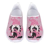 UOIMAG Breast Cancer Awareness Nurse Shoes for Women Slip On Shoes for Work Walking Casual Sneakers Lightweight EU 44