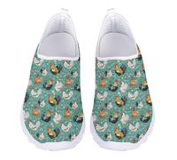 UOIMAG Chicken Floral Shoes for Women Slip On Walking Shoes Lightweight Cute Farm Animal Print Sneakers EU35